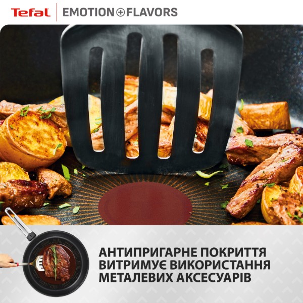 Фото - Сковорода універсальна Tefal G7600445 Emotion+ Flavors 24 см